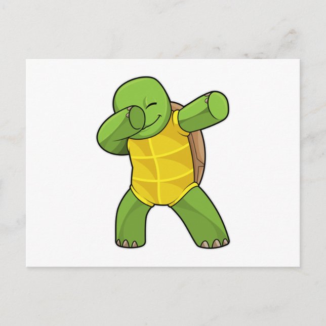 Turtle at Hip Hop Dance Dab Postcard (Front)