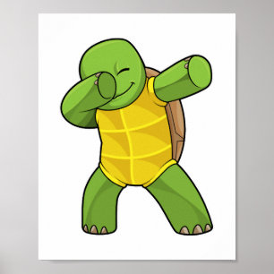 Turtle At Hip Hop Dance Dab Poster