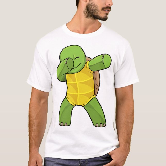 Turtle At Hip Hop Dance Dab T-Shirt (Front)