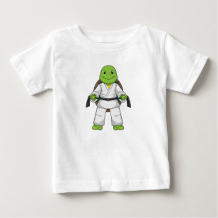 Turtle at Martial arts with black Belt Baby T-Shirt