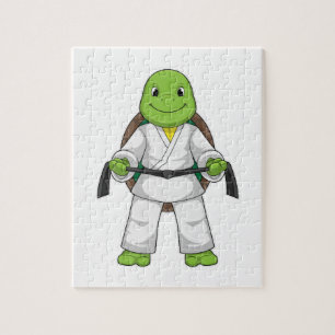 Turtle at Martial arts with black Belt Jigsaw Puzzle