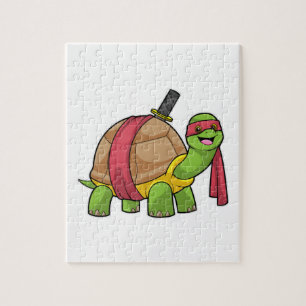 Turtle at Martial arts with Sword Jigsaw Puzzle