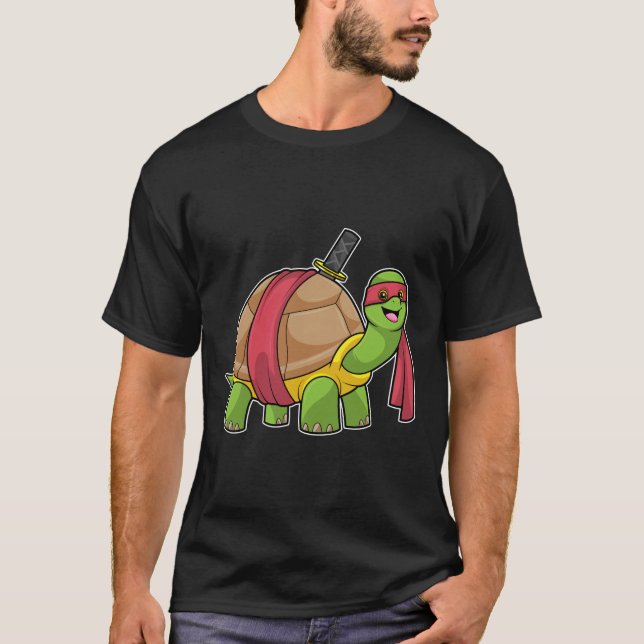 Turtle at Martial arts with Sword T-Shirt (Front)