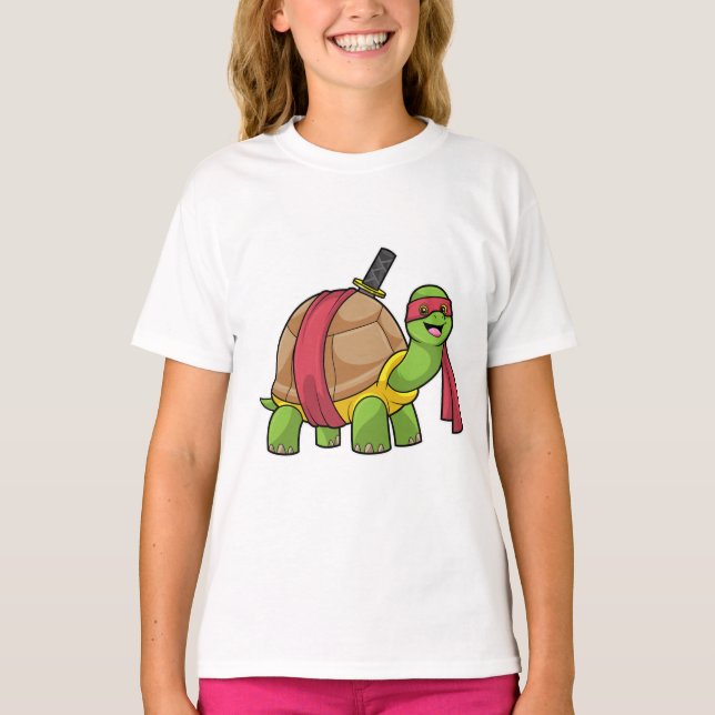 Turtle at Martial arts with Sword T-Shirt (Front)