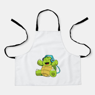 Turtle at Music with Headphone Apron
