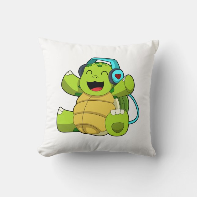 Turtle at Music with Headphone Cushion (Front)