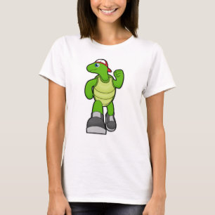 Turtle at Running with Cap T-Shirt