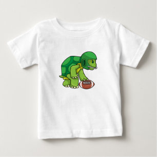 Turtle at Sports with Football & Helmet Baby T-Shirt