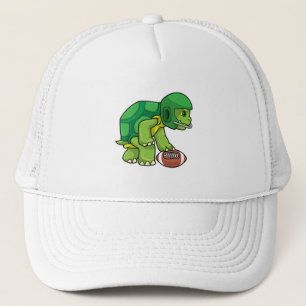 Turtle at Sports with Football & Helmet Trucker Hat