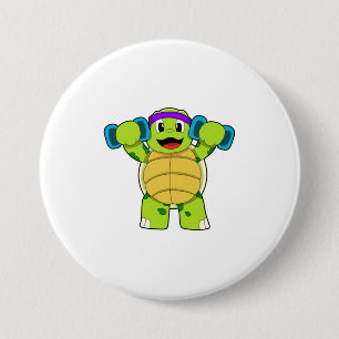 Turtle at Strength training & Dumbbells 7.5 Cm Round Badge