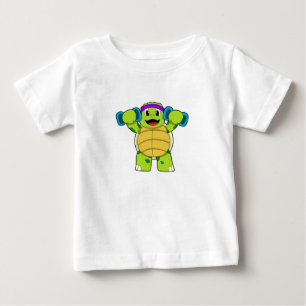 Turtle at Strength training & Dumbbells Baby T-Shirt