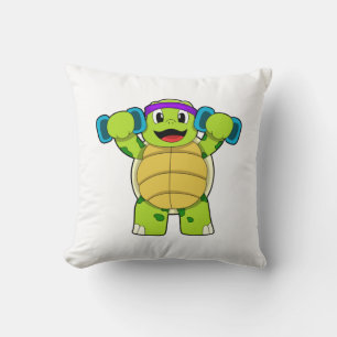 Turtle at Strength training & Dumbbells Cushion