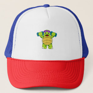 Turtle at Strength training & Dumbbells Trucker Hat