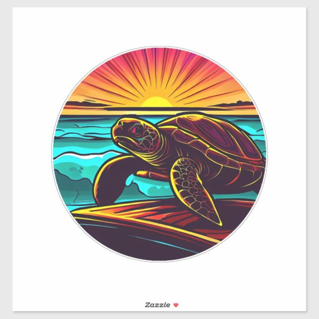 Turtle at Sunset, Inspiring Nature Design (Sheet)