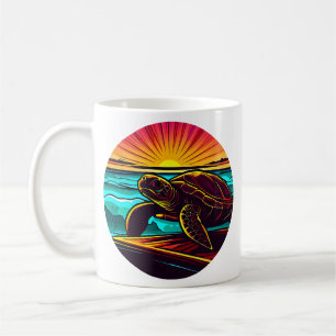 Turtle at Sunset, Inspiring Nature Design Coffee Mug