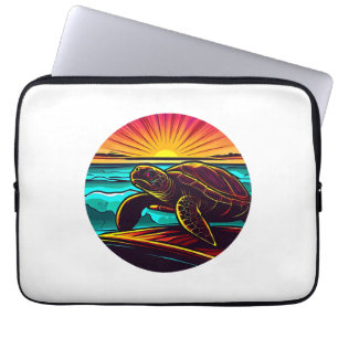 Turtle at Sunset, Inspiring Nature Design Laptop Sleeve