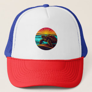Turtle at Sunset, Inspiring Nature Design Trucker Hat