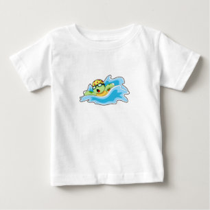 Turtle at Swimming in Water Baby T-Shirt