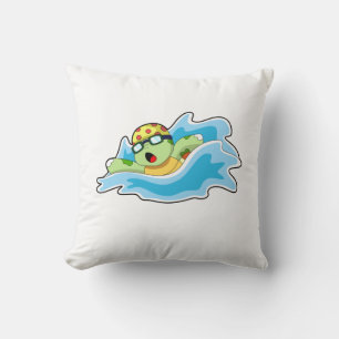Turtle at Swimming in Water Cushion