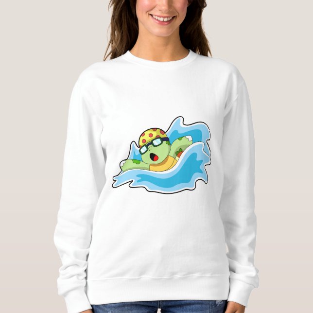 Turtle at Swimming in Water Sweatshirt (Front)