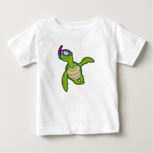 Turtle at Swimming with Snorkel Baby T-Shirt