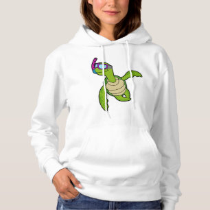 Turtle at Swimming with Snorkel Hoodie