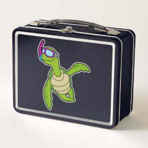 Turtle at Swimming with Snorkel Metal Lunch Box