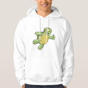 Turtle at Swimming with Swimming goggles Hoodie