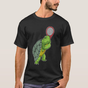 Turtle at Tennis with Tennis racket T-Shirt