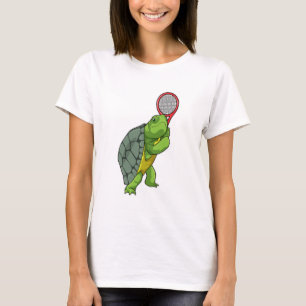 Turtle at Tennis with Tennis racket T-Shirt