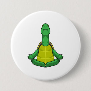 Turtle at Yoga Meditation 7.5 Cm Round Badge
