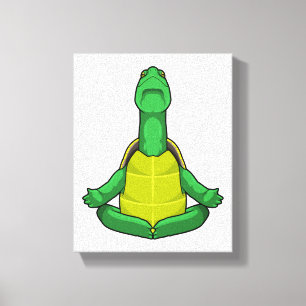 Turtle at Yoga Meditation Canvas Print
