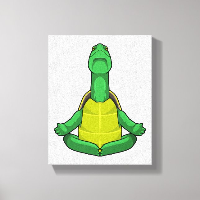 Turtle at Yoga Meditation Canvas Print (Front)