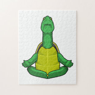 Turtle at Yoga Meditation Jigsaw Puzzle