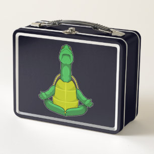 Turtle at Yoga Meditation Metal Lunch Box