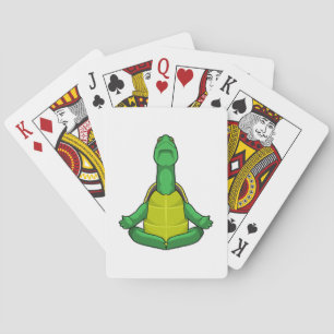 Turtle at Yoga Meditation Playing Cards