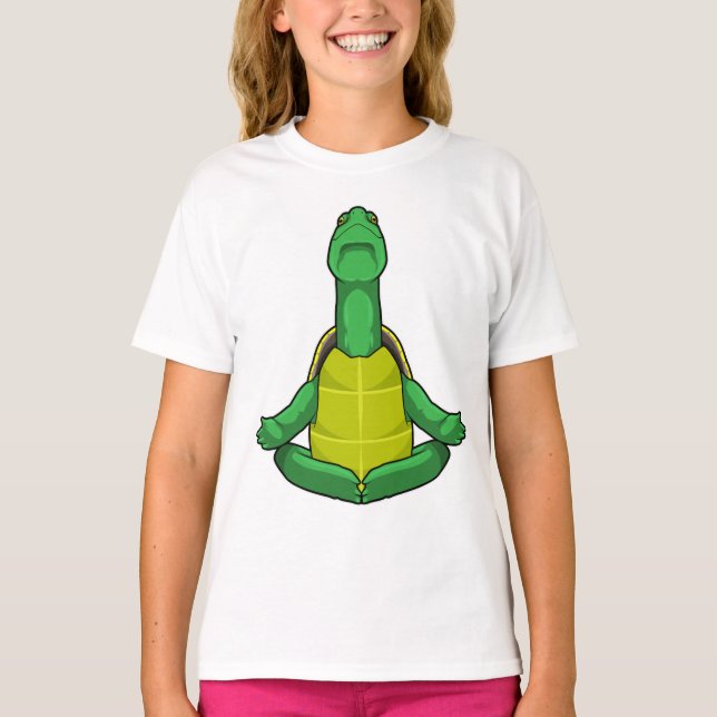 Turtle at Yoga Meditation T-Shirt (Front)