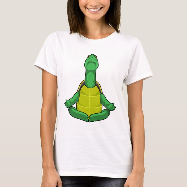 Turtle at Yoga Meditation T-Shirt (Front)