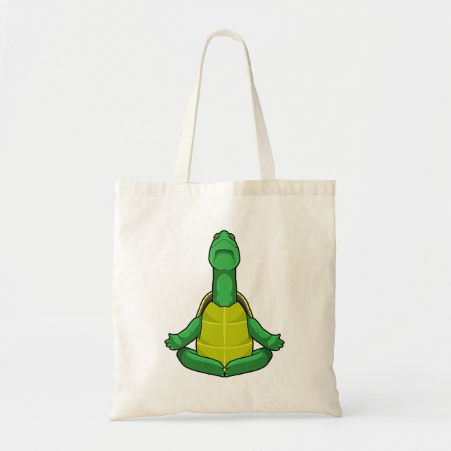 Turtle at Yoga Meditation Tote Bag (Front)