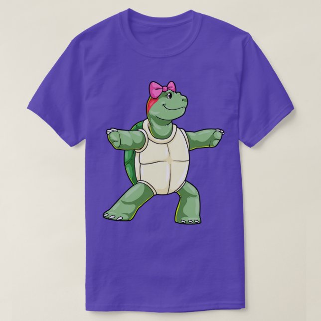 Turtle at Yoga Stretching Legs T-Shirt (Design Front)