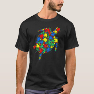 Turtle Autism Puzzle for Women Men Kids Autism Awa T-Shirt