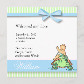 Turtle Baby Birth Announcement