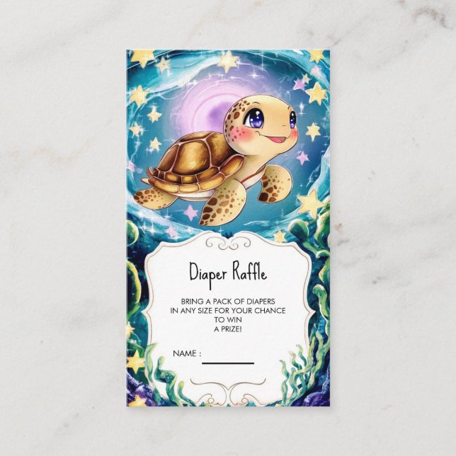 Turtle Baby Shower Enclosure Card (Front)