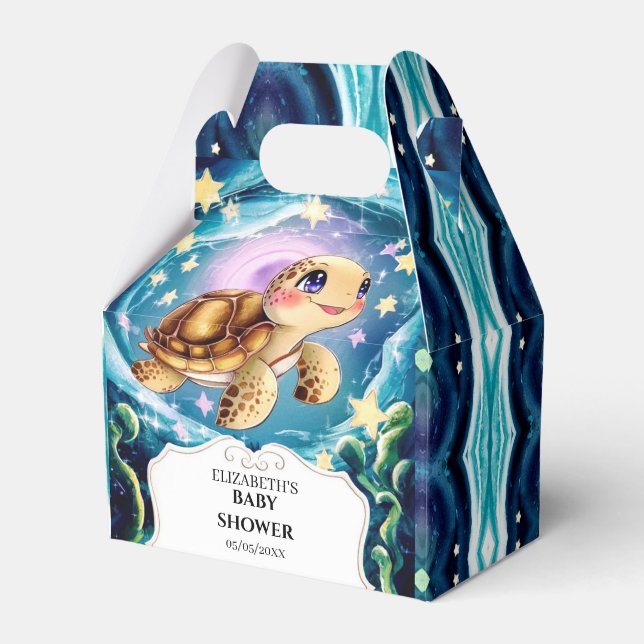 Turtle Baby Shower Favour Box (Front Side)