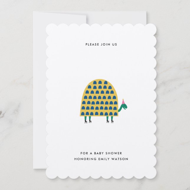 Turtle Baby Shower Party Invitation (Front)
