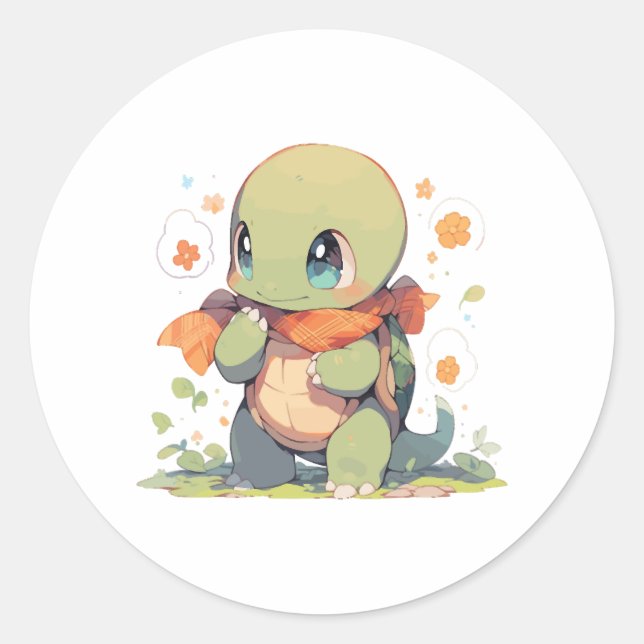 Turtle Baby Turtle Turtle Tank Lizard Lizard Classic Round Sticker (Front)