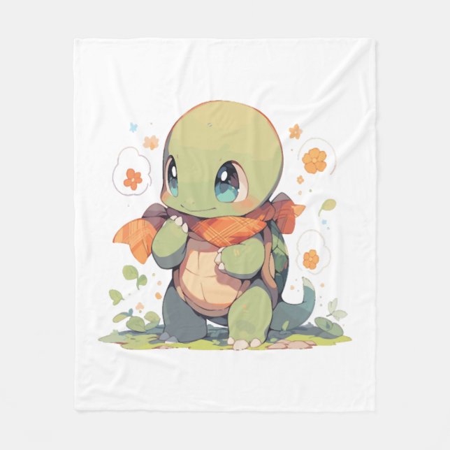 Turtle Baby Turtle Turtle Tank Lizard Lizard Fleece Blanket (Front)