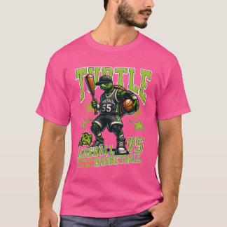 Turtle Ball Sport Player retro family T-Shirt