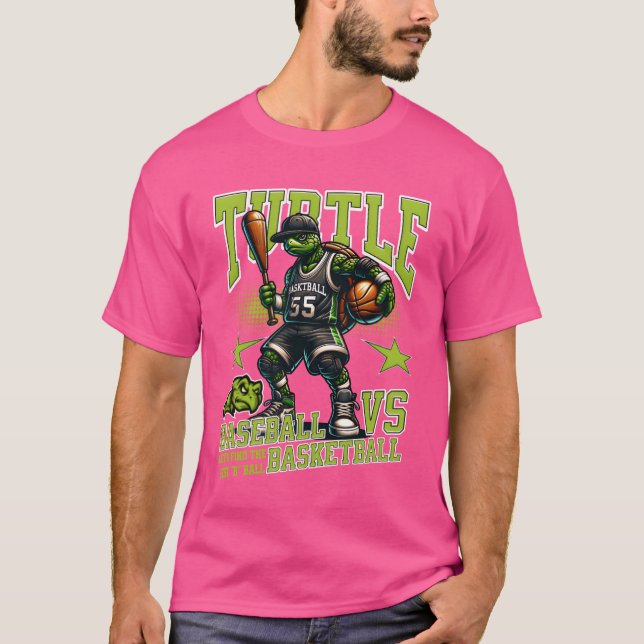 Turtle Ball Sport Player retro family T-Shirt (Front)