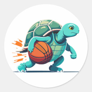 Turtle Baller Classic Round Sticker